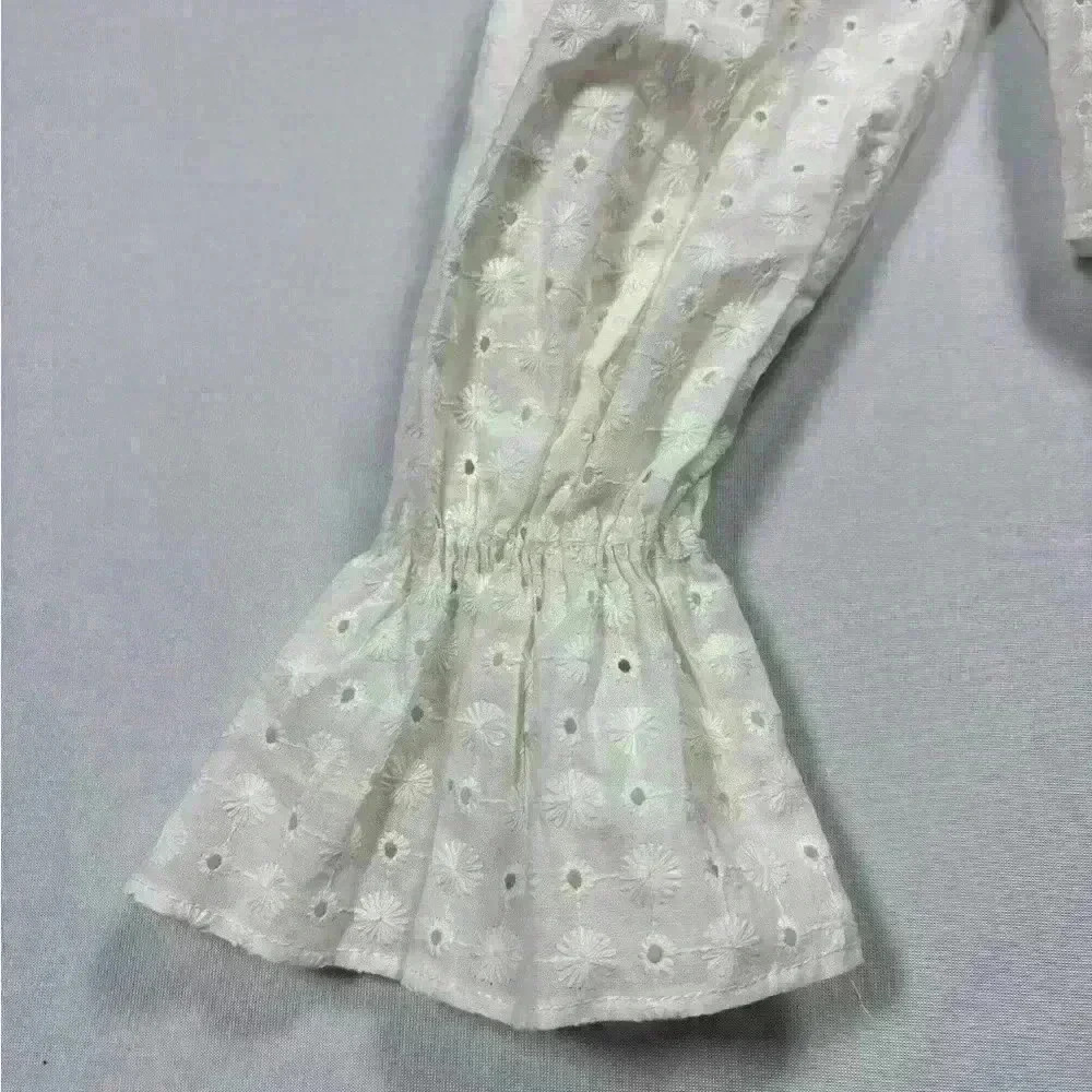 Zara Embroidered Eyelet Crop Top Small (Medium) coquette girl cottagecore whimsy - Picture 4 of 9